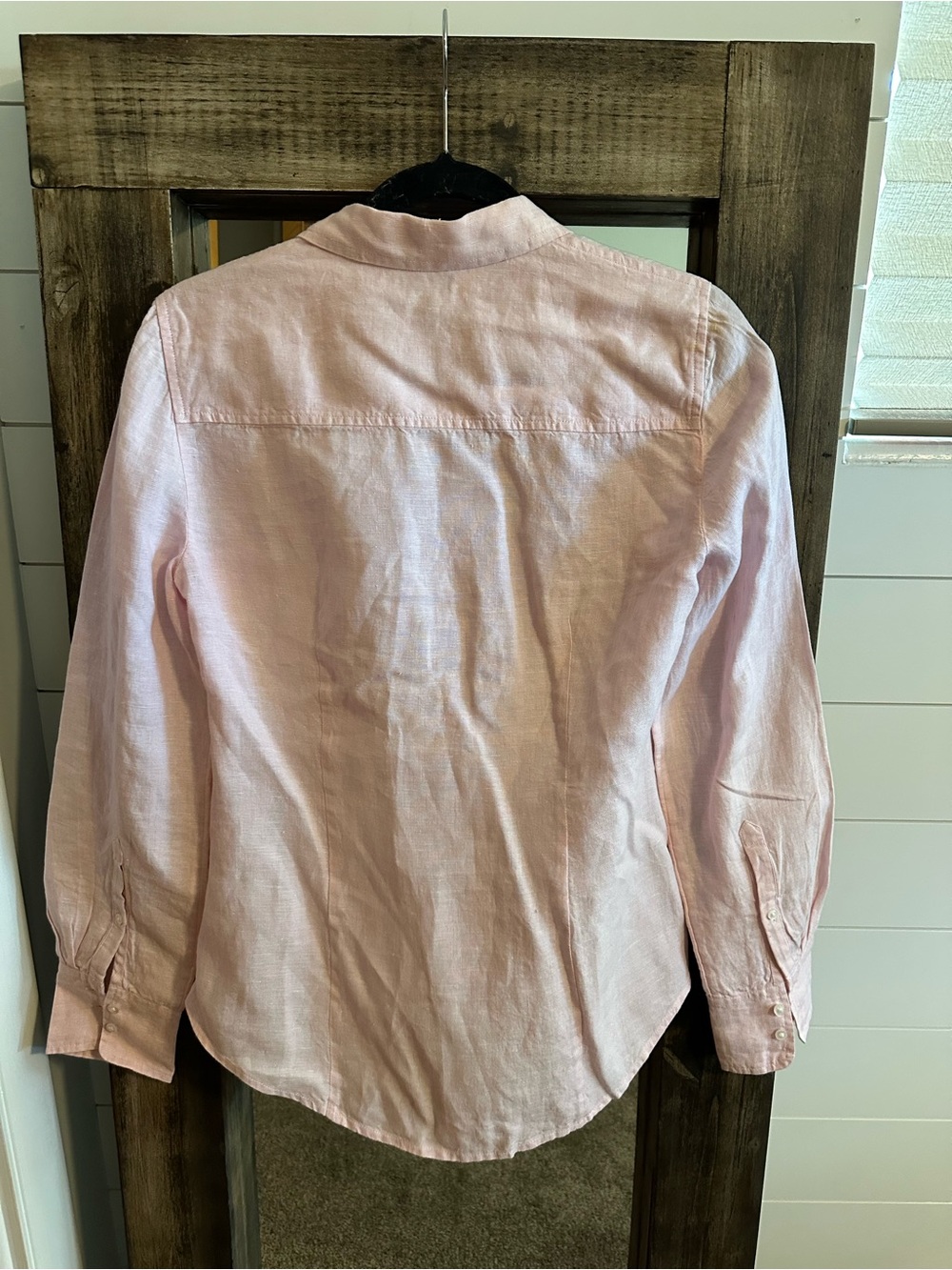 J.Crew Baird McNutt Irish Linen Pink Button Front Shirt Slim Women’s Size 6 - Picture 2 of 6